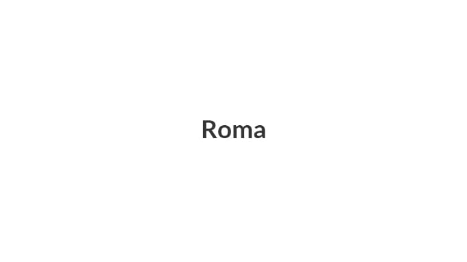 The word 'Roma' displayed on a plain white background.